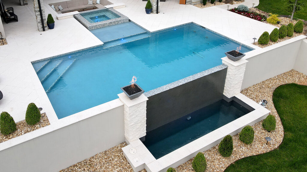 a pool coated in the Blue Lagoon ecoFINISH coating