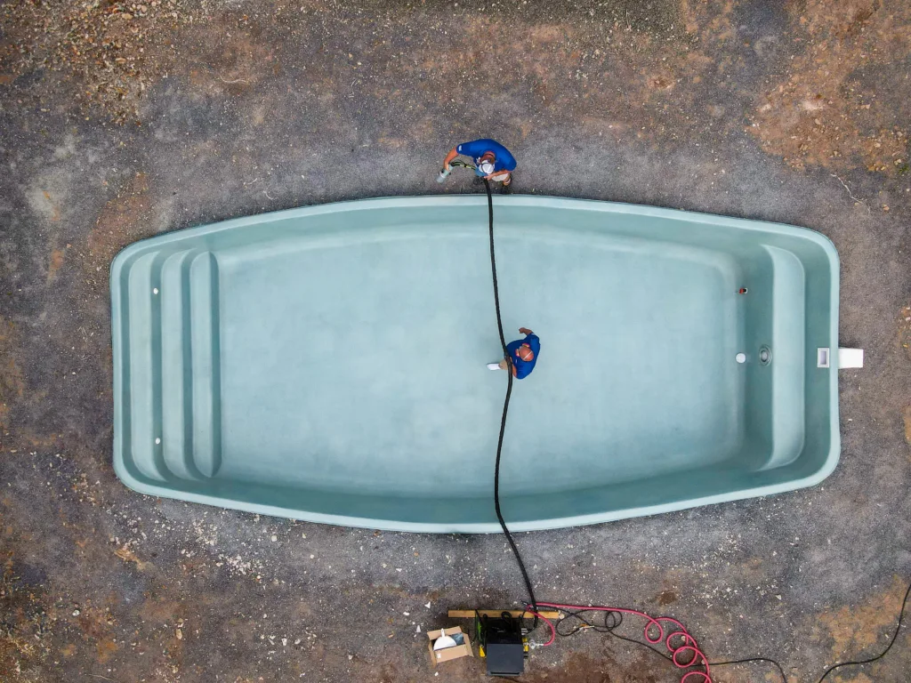 polyfibro coating on a swimming pool/spa